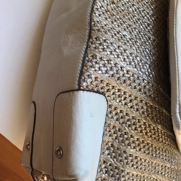 Juicy Couture NEW Y2K Leather Raffia Tote Satchel Shoulder Bag Clutch Wristlet - Picture 7 of 16